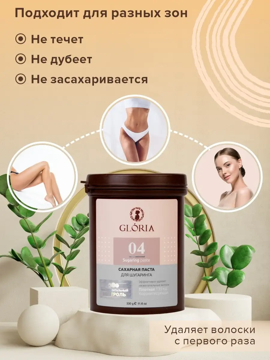 Плотная Сахарная паста для шугаринга, депиляции, 330 грамм GLORIA SUGARING  & SPA 10020020 купить за 570 ₽ в интернет-магазине Wildberries