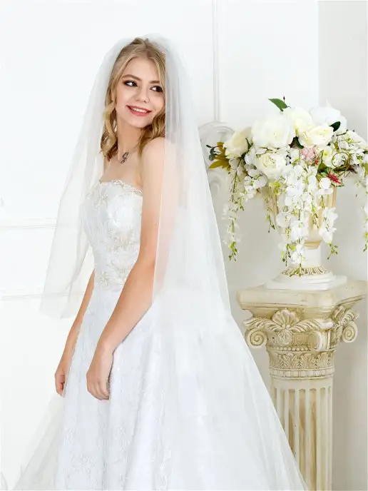 Tuliya Фата. Свадебная фата. Свадьба, белый, фото 4