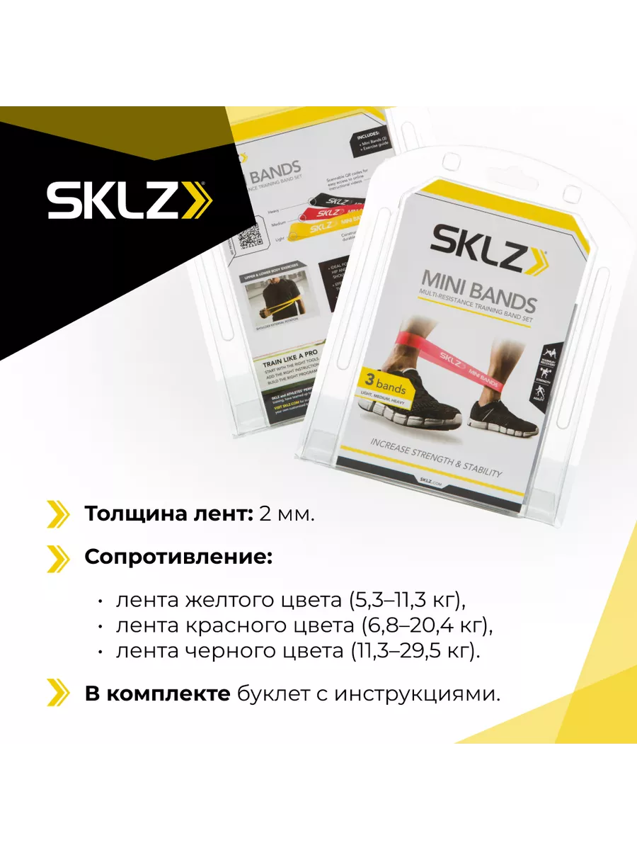 Резинка эспандер Эластичные ленты MINI BANDS набор SKLZ 10048989 купить за  2 261 ₽ в интернет-магазине Wildberries