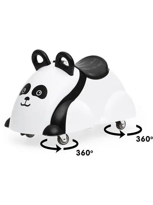 VIKING TOYS Каталка пушкар Панда - вращается на 360, черный, фото 2