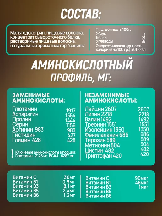 aTech nutrition Гейнер для быстрого набора массы белково углеводный 3 кг, 3 кг, фото 6