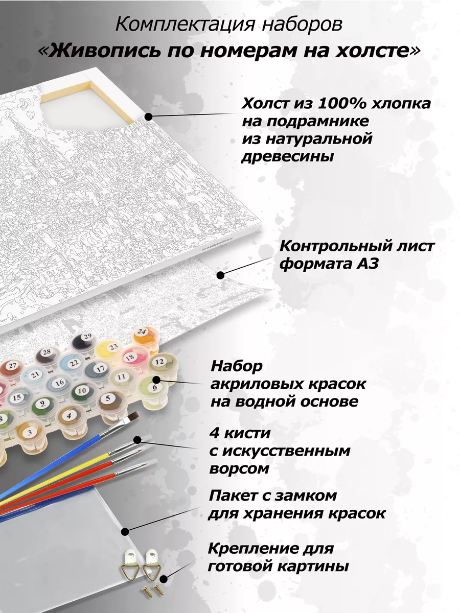 Картина по номерам на холсте 40х50 см. На подрамнике Белоснежка 10076712  купить за 1 103 ₽ в интернет-магазине Wildberries