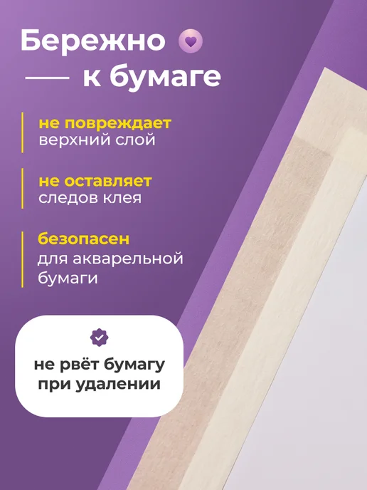 Малевичъ Малярный скотч 2,5 см х 50 м, 50 м, фото 4