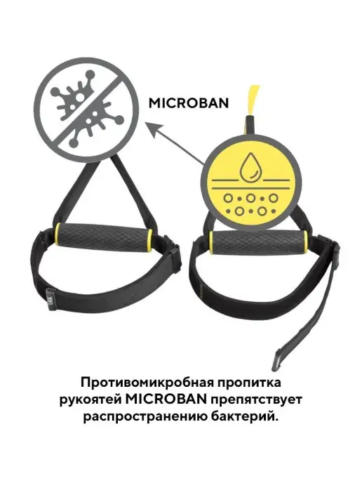 TRX Тренировочные петли с креплением функциональный тренинг, черный, фото 6