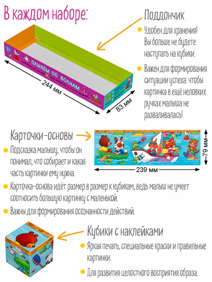 IQ Кубики детские с картинками Мы плывём Развивающая игра 4+ АЙРИС-пресс  10094660 купить за 341 ₽ в интернет-магазине Wildberries