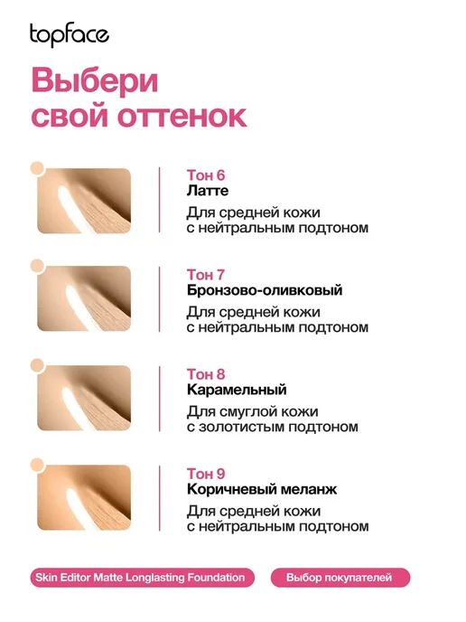 TopFace Тональный крем для лица матирующий 03, желтый, фото 6
