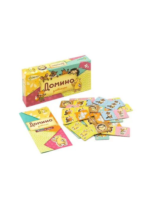 Эврикус Настольная игра для детей "Домино детское", красный, фото 3