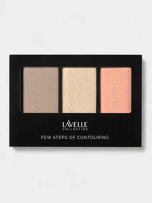 LavelleCollection Палетка для контуринга лица скульптор, румяна, хайлайтер №03, розовый, фото 7