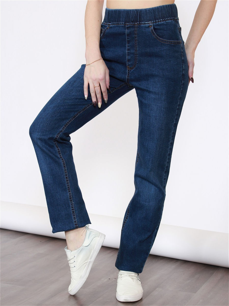 Прямые джинсы на резинке женские