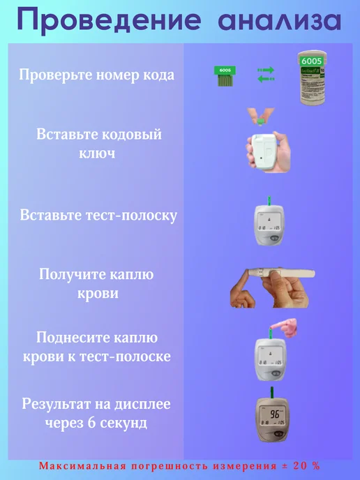 EASY TOUCH Тест-полоски 100 + Глюкометр EasyTouch G (ИзиТач), белый, фото 7