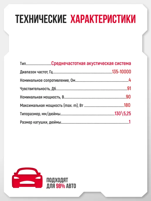 URAL Динамики 13 см автомобильные Урал ТТ 130, черный, фото 4