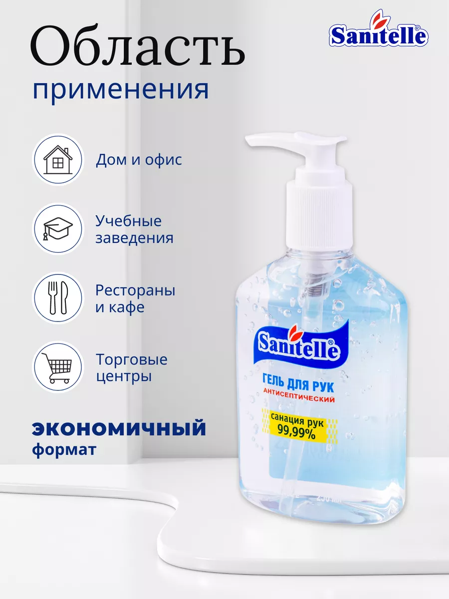 Гель антисептик для рук, 250 мл Sanitelle 10240606 купить за 272 ₽ в  интернет-магазине Wildberries