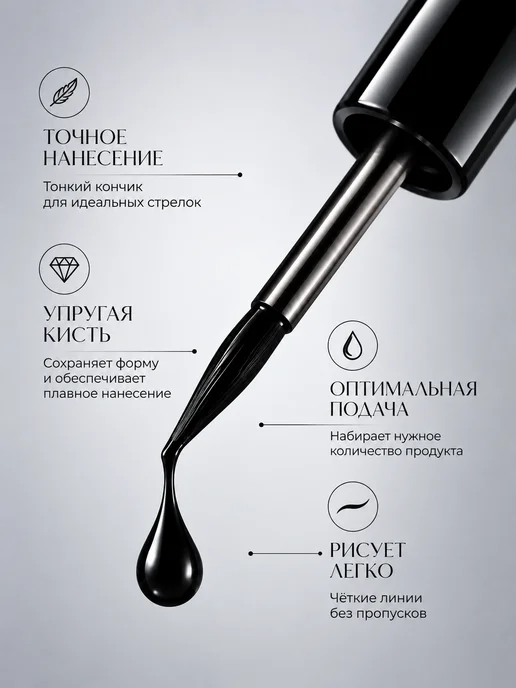 LavelleCollection Подводка для глаз черная жидкая матовая, черный, фото 3