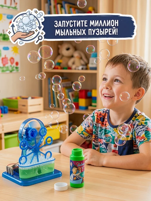 Новаторы Набор опытов и экспериментов Миллион пузырей, синий, фото 4