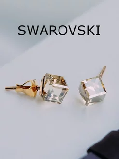 Позолоченные серьги-кубики Миражи с кристаллами Swarovski MONASHOP 10279047 купить за 1 713 ₽ в интернет-магазине Wildberries