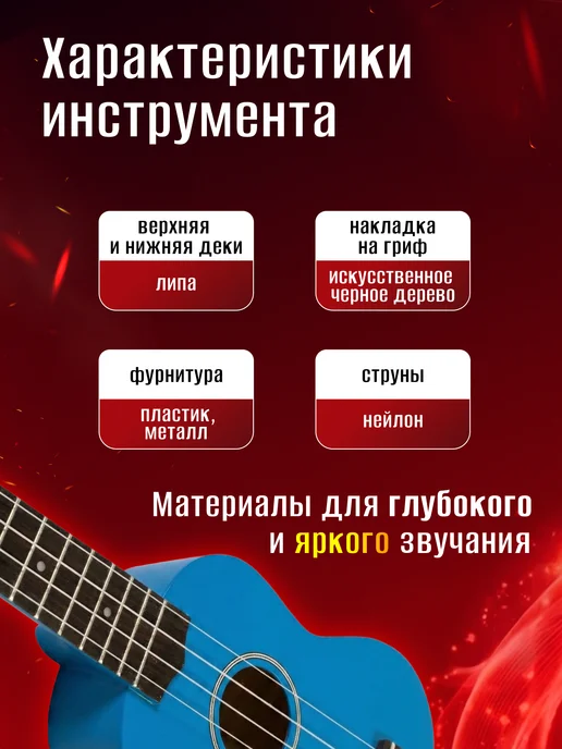 Veston Укулеле сопрано KUS 15 BL, голубой, фото 4