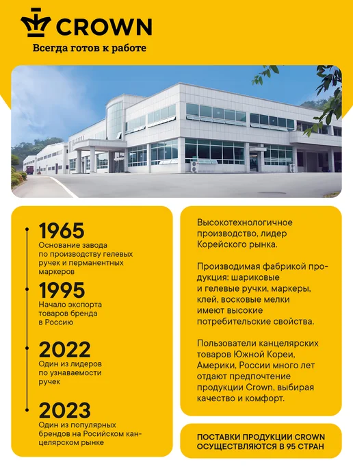 Crown! Капиллярные ручки цветные набор 12 цветов, 12 цв., фото 8