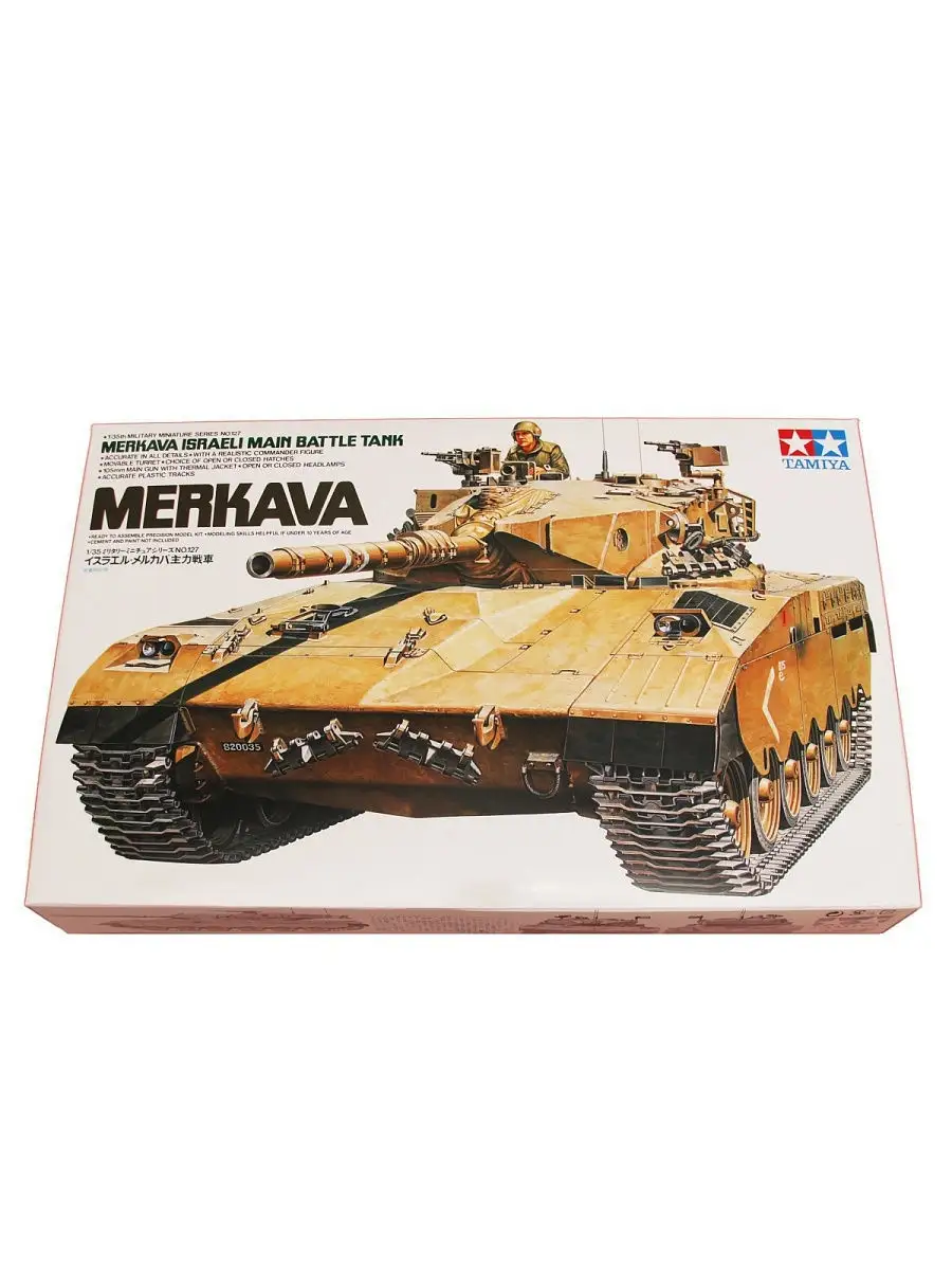 1/35 Израильский танк Merkava с 105-мм пушкой и 1 фигурой TAMIYA 10349108  купить в интернет-магазине Wildberries