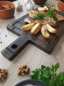 Доска прямоугольная деревянная с ручкой для мяса стейка Standart Wood 10403984 купить за 1 398 ₽ в интернет-магазине Wildberries