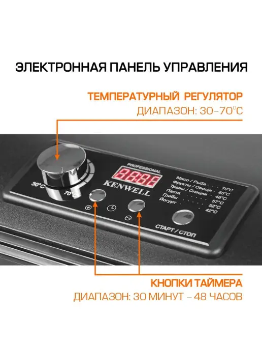 Kenwell Конвекционная сушилка дегидратор для овощей и фруктов, вариант, фото 3