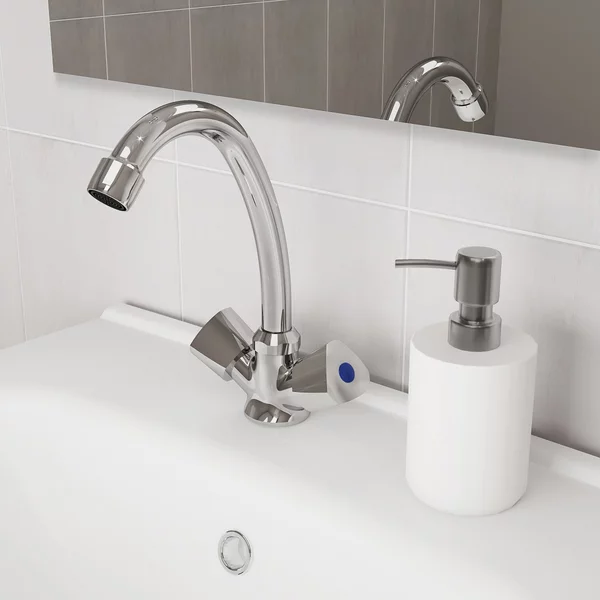 Фото товара на маркетплейсе wildberries Смеситель для раковины с поворотным изливом