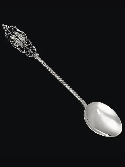 Serebro.Store Ложка серебряная "Знак зодиака Близнецы", серебристый, фото 3
