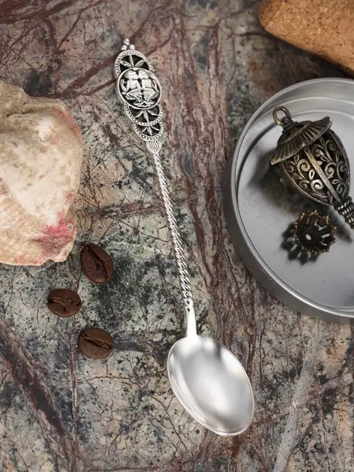Serebro.Store Ложка серебряная "Знак зодиака Близнецы", серебристый, фото 4