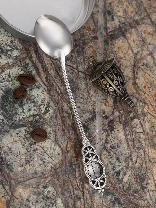 Serebro.Store Ложка серебряная "Знак зодиака Близнецы", серебристый, фото 5