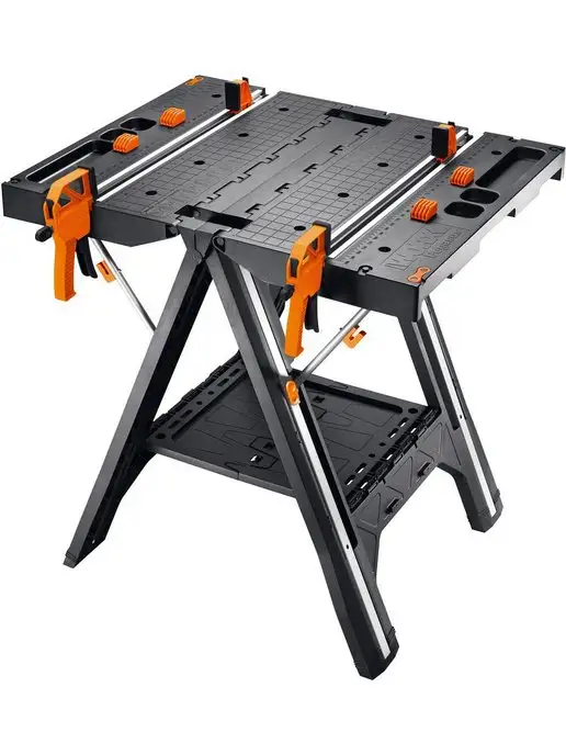 worx Рабочий стол Pegasus WX051 складной верстак столярный, черный, фото 8