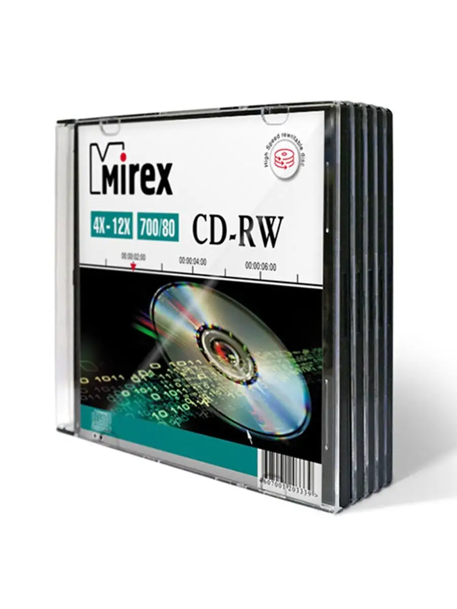 Диск для записи CD-RW 700Mb 4x-12x 5шт UL121002A8F Mirex 10464916 купить в  интернет-магазине Wildberries