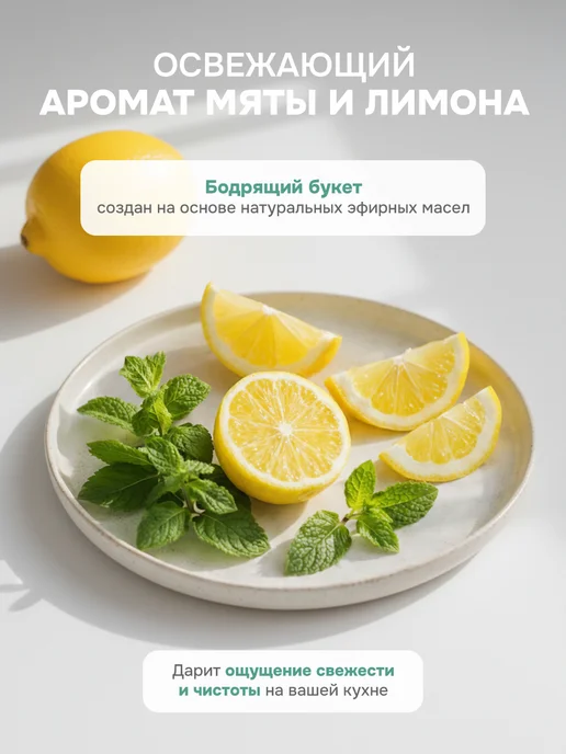 Freshbubble Средство для мытья посуды, фруктов и овощей Мята и Лимон 1 л, 1 л, фото 5