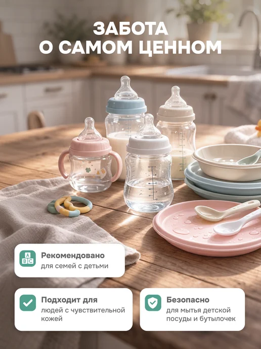 Freshbubble Средство для мытья посуды, фруктов и овощей Мята и Лимон 1 л, 1 л, фото 6
