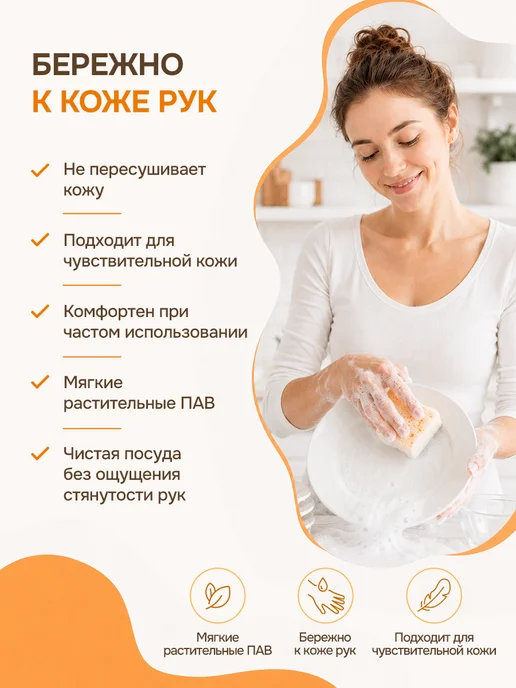 Freshbubble Средство для мытья посуды и фруктов Цитрусовая свежесть 1 л, 1 л, фото 5