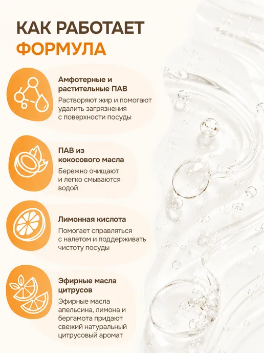 Freshbubble Средство для мытья посуды и фруктов Цитрусовая свежесть 1 л, 1 л, фото 6