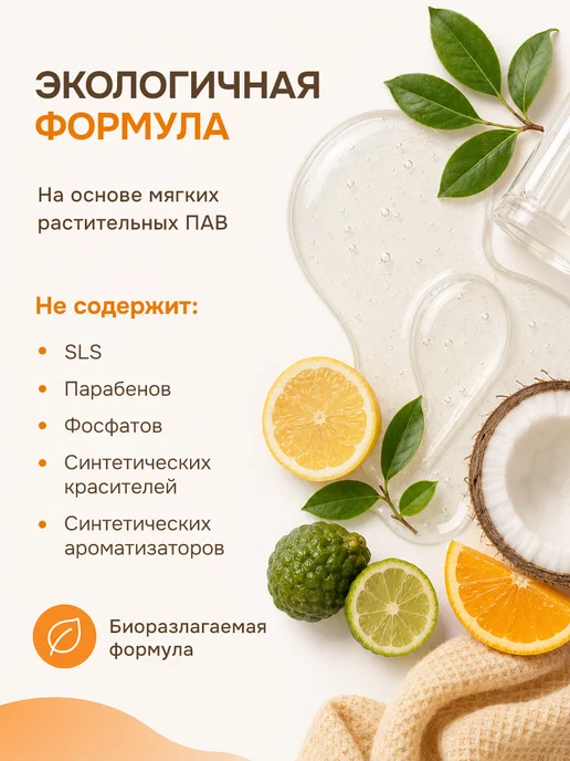Freshbubble Средство для мытья посуды и фруктов Цитрусовая свежесть 1 л, 1 л, фото 8