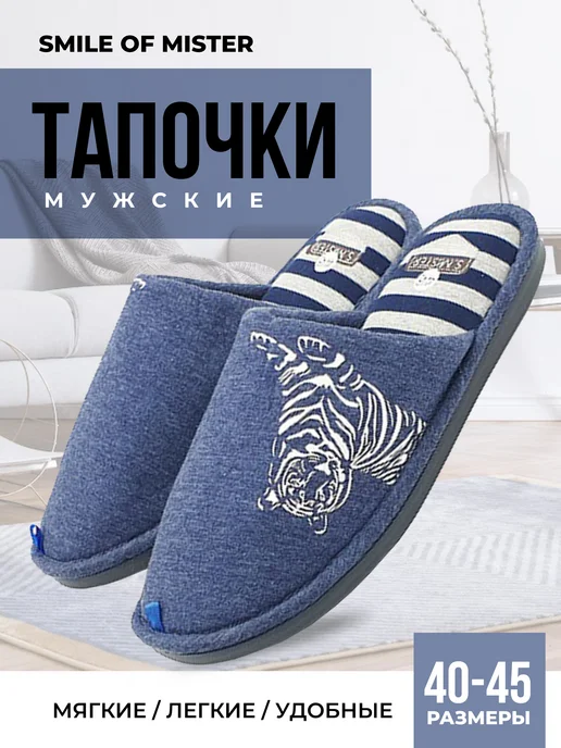 Smile of Mister Тапочки домашние, синий