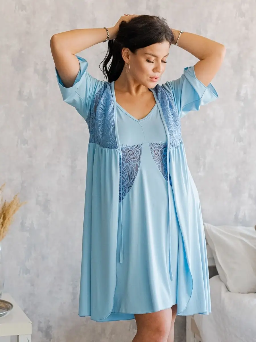 Ночная сорочка женская/комплект женский халат и/Ночнушка/халат женский  ModaRu 10501493 купить в интернет-магазине Wildberries