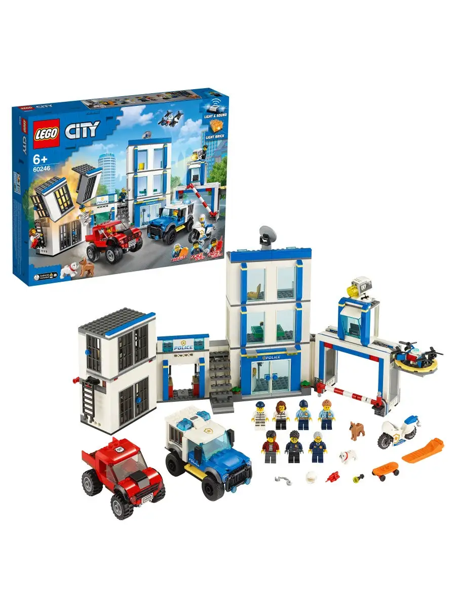 Конструктор LEGO City Police 60246 Полицейский участок/сюжетная игрушка,  игровой LEGO 10504406 купить в интернет-магазине Wildberries