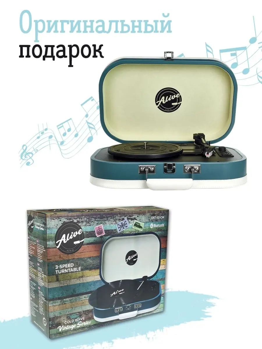 Виниловый проигрыватель VINTAGE Alive Audio 10521103 купить за 6 553 ₽ в  интернет-магазине Wildberries