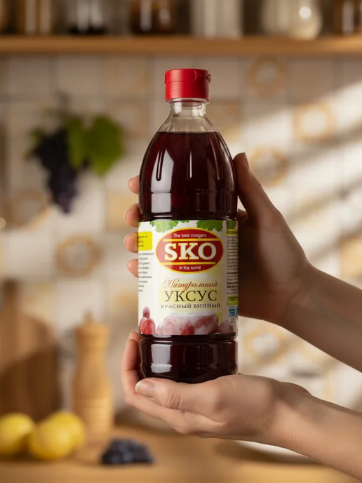 SKO Уксус красный натуральный винный 6% СКО пэт б 500мл, 500 мл, фото 5