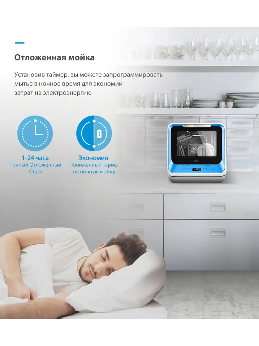 Компактная посудомоечная машина Midea MCFD42900 MINI Midea 10561578 купить  в интернет-магазине Wildberries