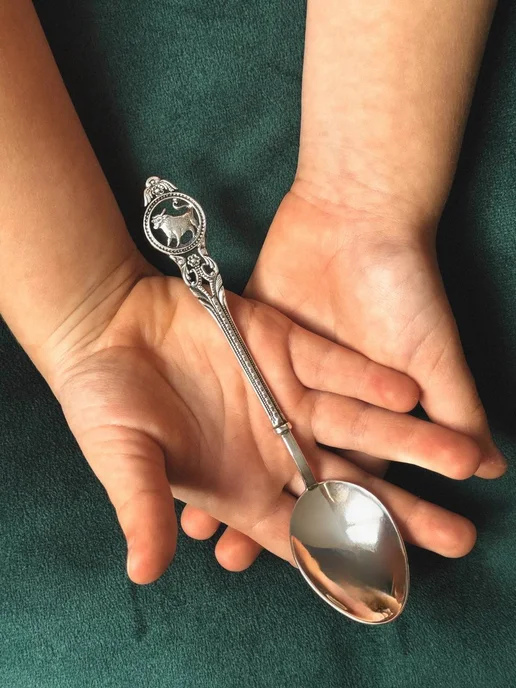 Тутта Серебряная ложка чайная Телец, серебристый, фото 8