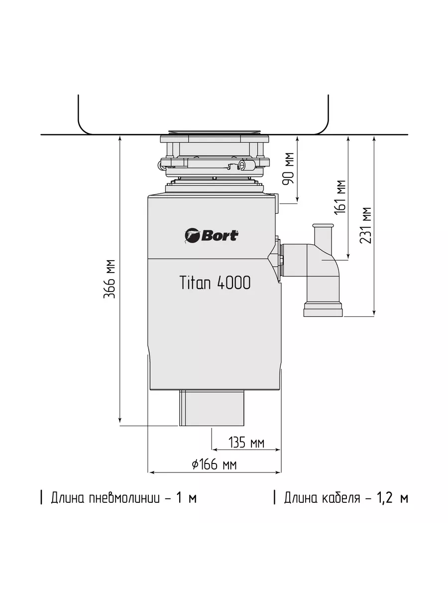 Измельчитель пищевых отходов TITAN 4000 Bort 10615149 купить за 21 829 ₽ в  интернет-магазине Wildberries