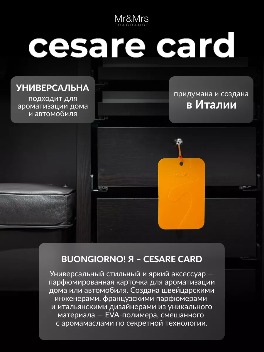 Ароматизатор для автомобиля CESARE CARD - ENERGY Mr&Mrs Fragrance 10648710  купить за 435 ₽ в интернет-магазине Wildberries