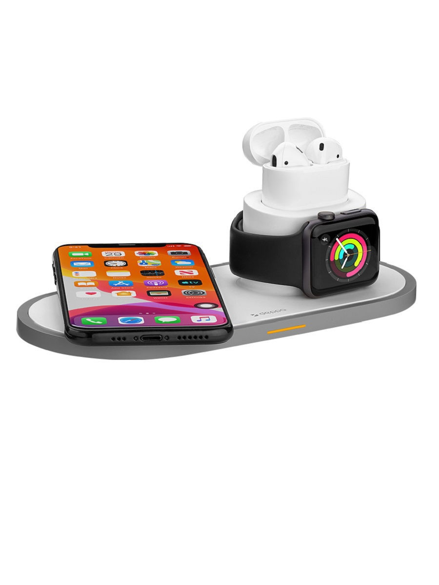 Зарядная док станция беспроводная Apple Watch/iPhone/AirPods 3-в-1, 15W  Deppa 10669725 купить в интернет-магазине Wildberries