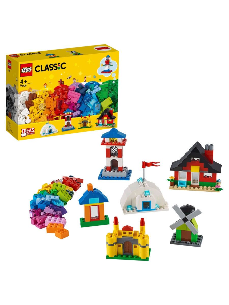 Конструктор LEGO Classic 11008 Кубики и домики / развивающая игра, яркая  игрушка, для малышей LEGO 10726316 купить в интернет-магазине Wildberries