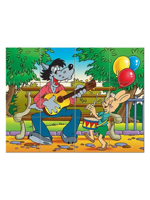 STEP puzzle company Кубики для малышей с картинками Ну погоди Развивающие 3+, голубой, фото 8