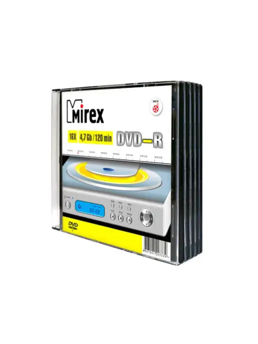 Mirex Диск для записи DVD-R 4,7Gb 16x 5шт UL130003A1F, 4,7 ГБ, 5 шт