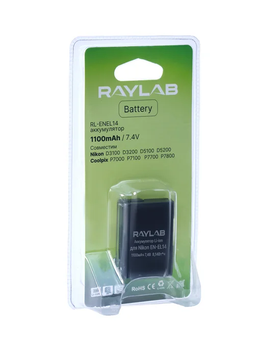 Raylab Аккумулятор для фотоаппарата Nikon EN-EL14, вариант, фото 8