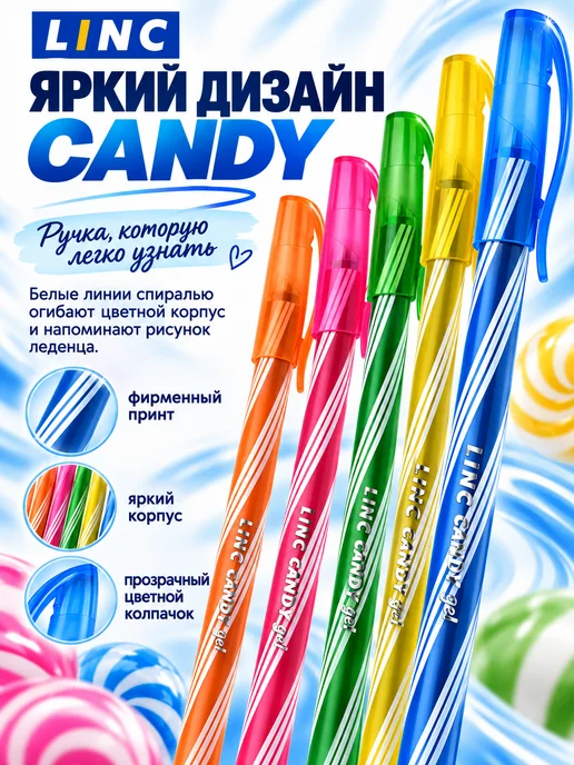 Linc ltd Ручки шариковые синие набор 50 штук для школы и офиса, синий, фото 4